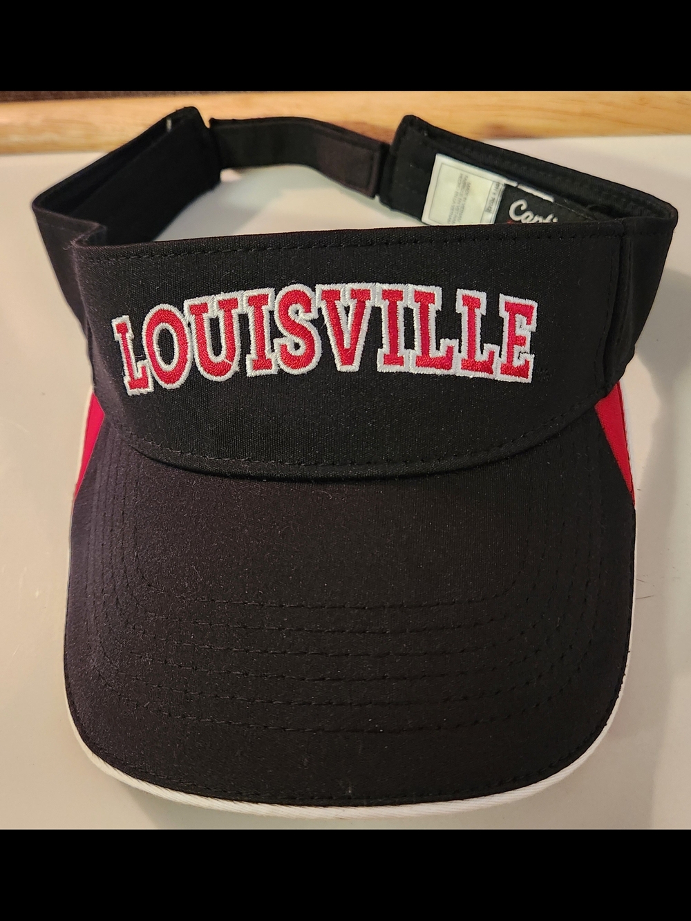 Louisville Cardinals NCAA Sports Visor Hat Adjustable Black Red White NWOT